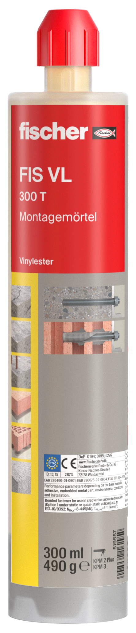 fischer Deutschland Vertriebs GmbH fischer Montagemörtel FIS VL 300 T 519557