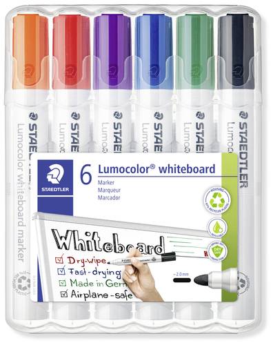 Staedtler Lumocolor 351 351 WP6 Whiteboardmarker Rot, Blau, Grün, Schwarz, Orange, Violett 6St.