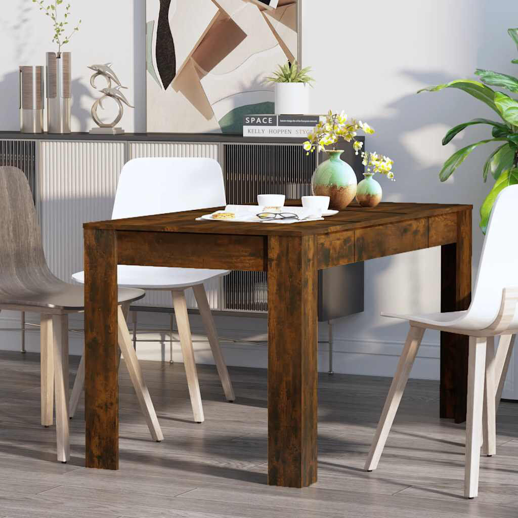 17 Stories Gille Oak Rectangular Dining Table Smoked Oak/Smoked Oak
