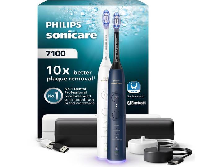 Philips Sonicare DiamondClean 7100 HX7429-02 Elektrische Tandenborstel - 2 stuks - Premium reisetui - 4 standen