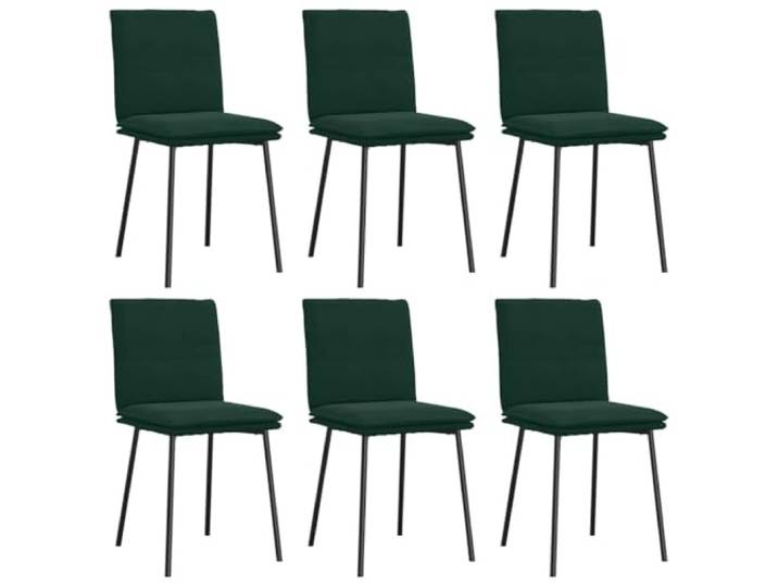 POUFGDR Esszimmerstühle, 6 Stück, dunkelgrün, Samt Weicher Samtstoff, Rahmen aus Metall und Holz, Sitzfläche aus dickem Schaumstoff, Esszimmer, Wohnzimmer, Gästezimmer