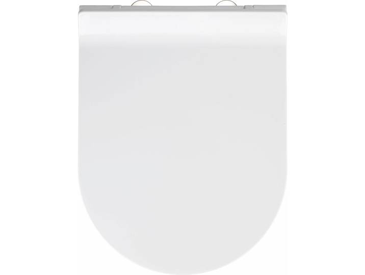 WC-Sitz WENKO Habos , weiß, B:36cm L:46cm, Edelstahl, Thermoplast, WC-Sitze, WC-Sitz