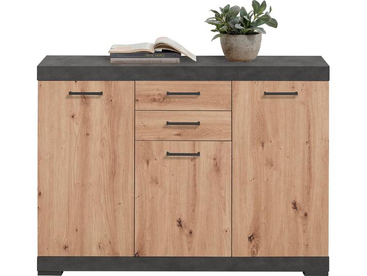FMD Kommode Bristol 3, mit drei Türen und zwei Schubkästen, Breite 120 cm