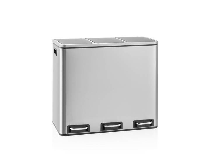 Collecteur De Déchets / Système De Tri Des Déchets Clean 9 - 54l (3x18l) Acier Inoxydable Argent Hjh Office