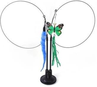Uplift Picks Double Headed Cat Teaser Stick Suction Cup Interactive Mouse Feather Toy With Bell 04