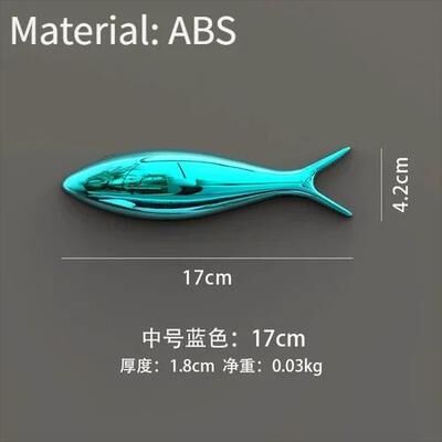 Uplift Picks 3D Gold Fish Wall Decor Electroplated Modern Wall Art Ornament blue 17 Cm