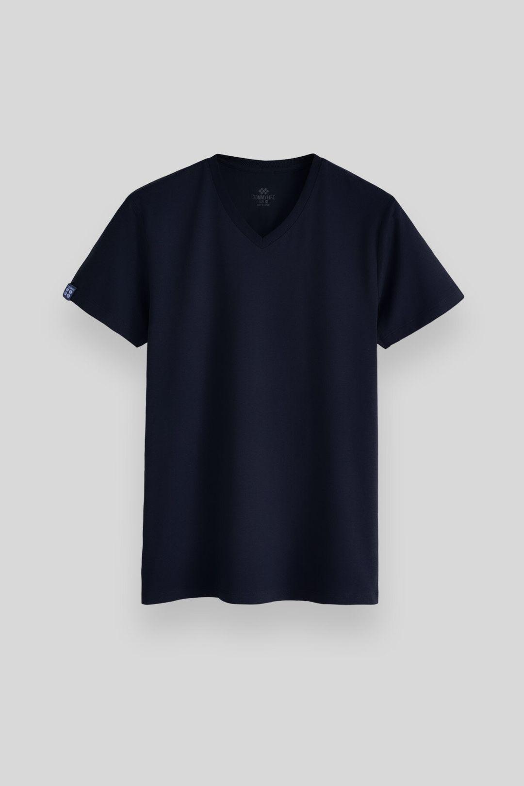 Herren V-Ausschnitt Kurzarm T-Shirt