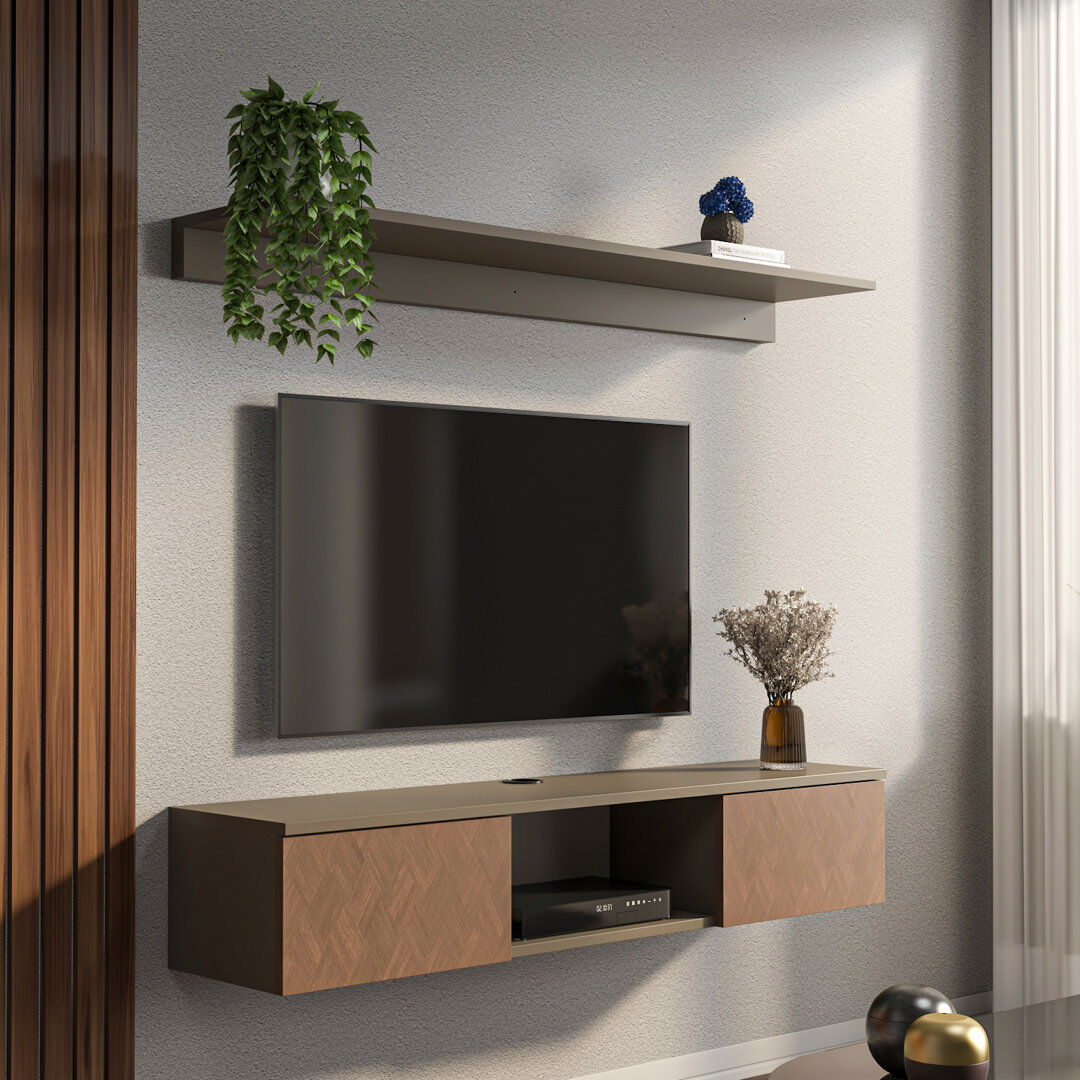 Metro Charlay Floating TV Stand for TVs up to 60" Brown 60"