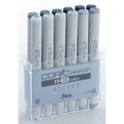 COPIC® Sketch 12er Grau Set CG Layoutmarker-Set 1.0 + 6.0 mm Mehrfarbig