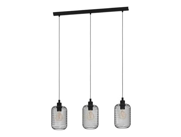 Eglo Suspension Wrington\, lampe suspendue 3 flammes vintage\, industrielle rétro\, suspension en acier\, lampe de table à manger\, lampe de salon suspendue noire\, douille E27\, L 74 cm