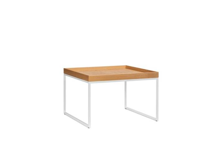 Jan Kurtz Möbel Couchtisch Pizzo Gestell Stahlrohr weiß pulverbeschichtet, Designer Jan Kurtz, 60x40x60 cm