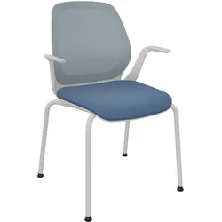 Sedus quarterback 2  Besucherstuhl mit Netzrücken stapelbar (Box) - Era Range azurblau (CSE42) / Graublau (M6G) / Lichtgrau (147)