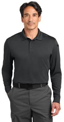 CornerStone CS452LS Workwear Pro Tactical Long Sleeve Polo Shirt in Echo Steel size Large   Polyester