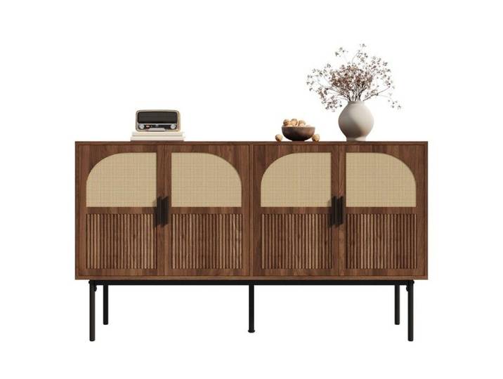 Buffet Meuble Salon Moderne 140x40x80 cm Rangement Polyvalent en Bois Naturel Organise Votre Espace