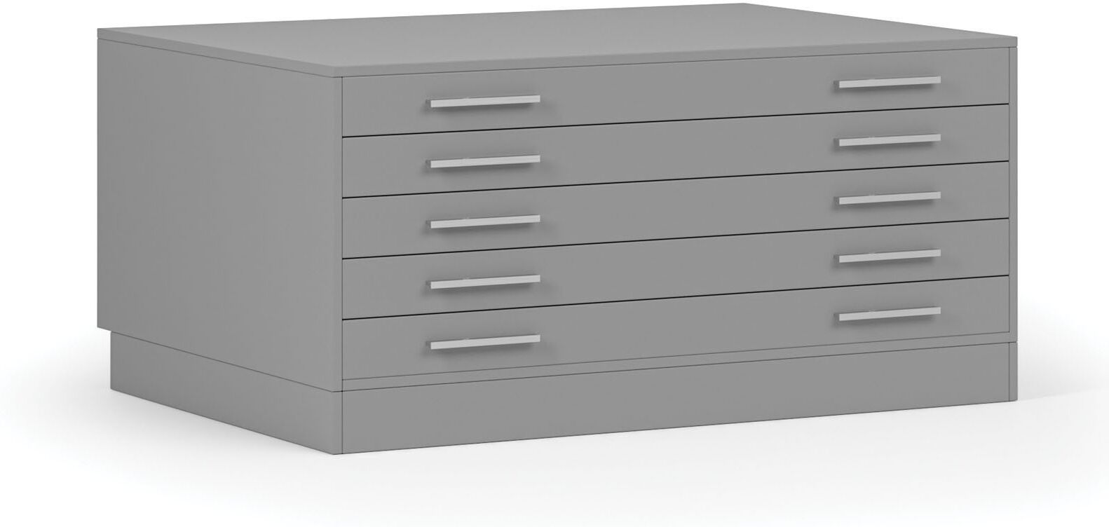 B2B Partner Zeichnungsschrank, 5 Schubladen, A0, Sockel, grau