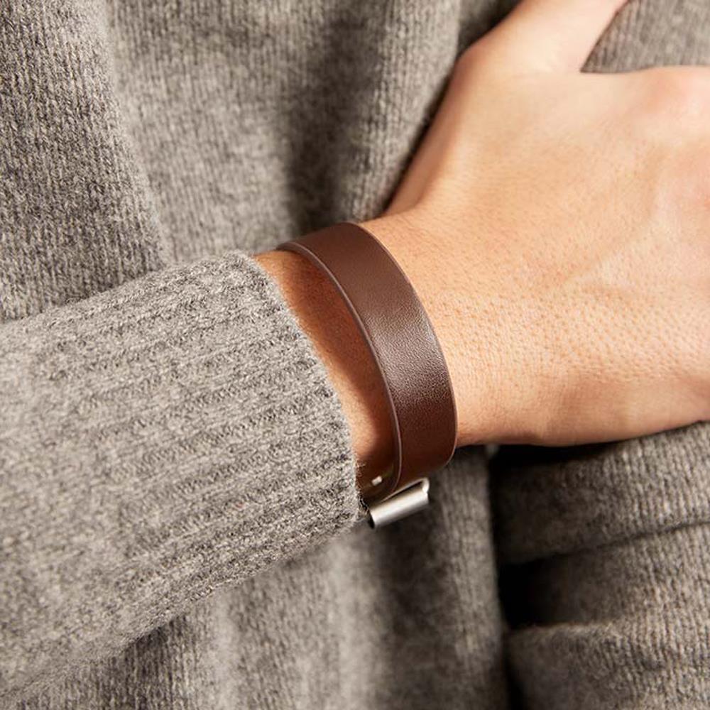 Unique Braunes Echtleder-Armband gravierbar braun