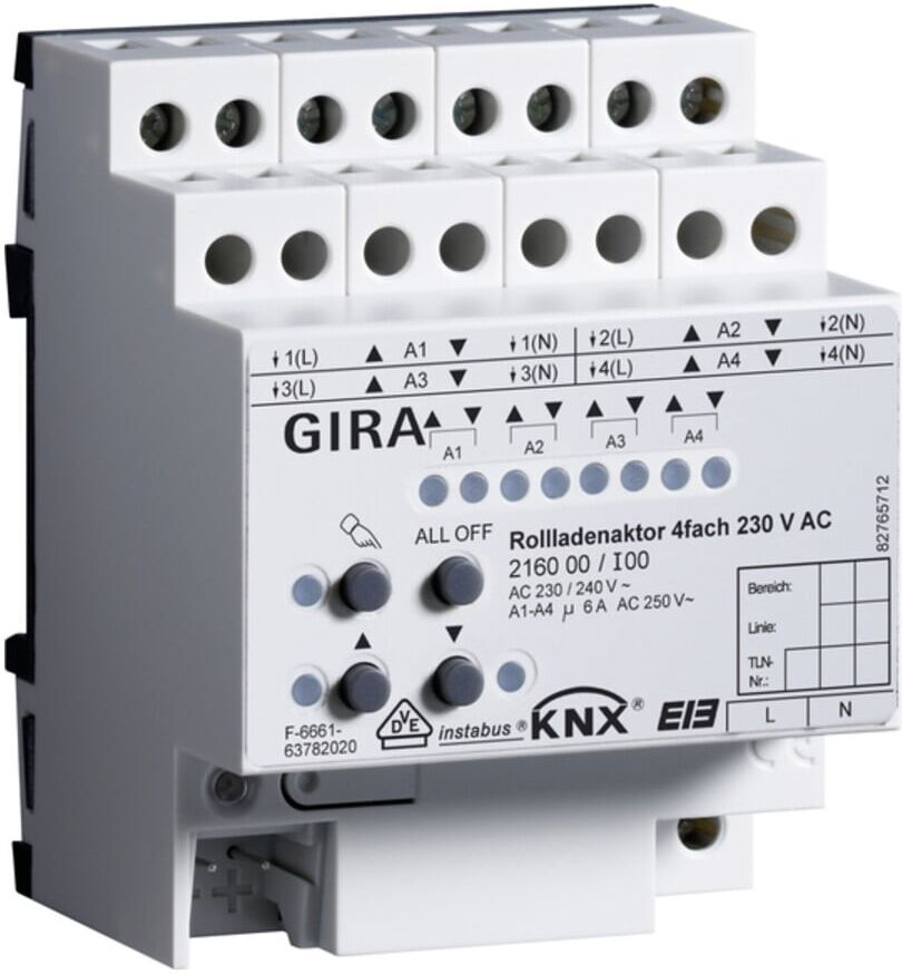 Gira Rollladenaktor REG 216000 KNX/EIB 4fach 230V)