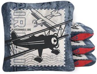 Skip's Garage Air Mail Navy Dual Sided Cornhole Bags