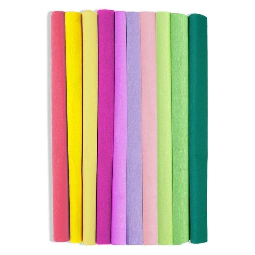 Happy Color Geknittertes Seidenpapier, 25 x 200 cm, Mischung aus 10 Rollen (10x) (48986306)