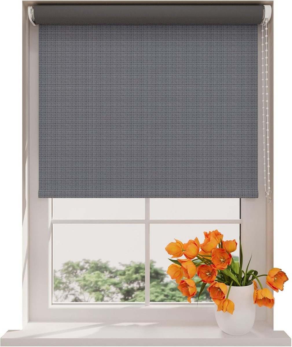 Verduisterend Rolgordijn Easy Blended - 100% Lichtdicht - Staal Grijs - 210 x 190 cm