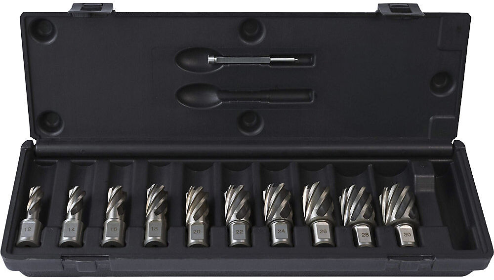WELDON Kernbohrer-Set HSS-G, aus Schnellarbeitsstahl, 11 Teile, 30 mm Projahn