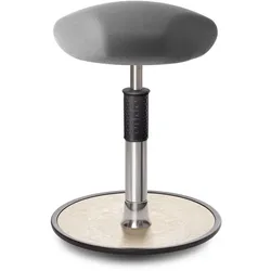 Ongo, Bürostuhl, Sitz- Stehhocker Free Regular Triangel Gestrick Grau chrom /cremeweiss