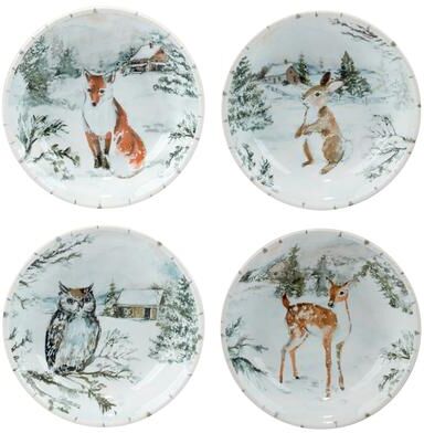 "Certified International Winter Frost 9.25"" Ice Cream/Dessert Bowls, Set of 4 - 9.25"" Diameter x 2"""
