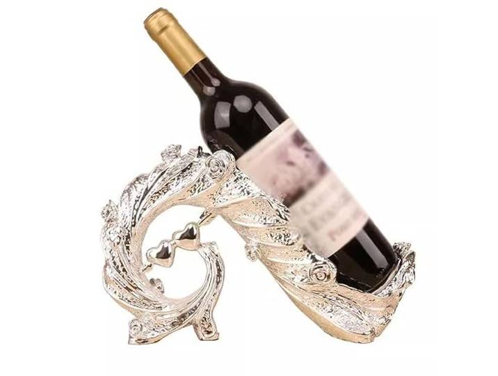 GEK208130 Weinhalter Pfau Weinregal Wein Wohnzimmer Küche(Silver)