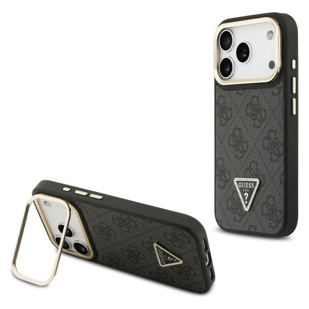 Guess Case 4G PU Triangle Logo & Stand Camera Magsafe for iPhone 17 Pro black (Apple iPhone 17 Pro) (GUESS)