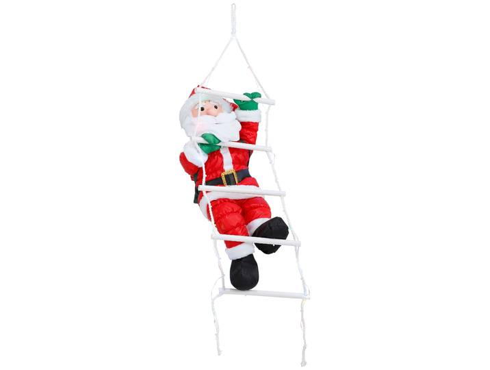 LED Dekofigur BONETTI Weihnachtsmann kletternd mit Leiter , bunt, H:110cm, Leuchten, LED Dekofigur, mit 30 bunten LEDs, Weihnachtsdeko aussen