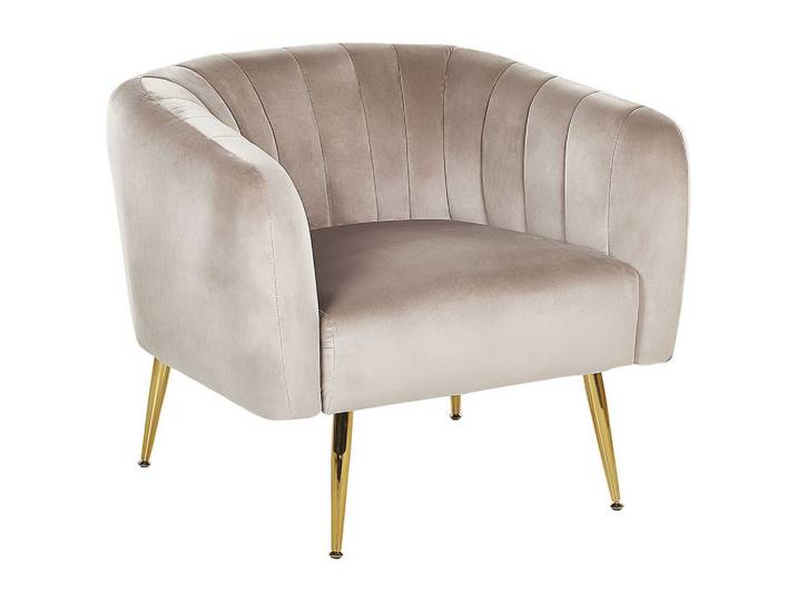 SESSEL Samtstoff Beige Laconia