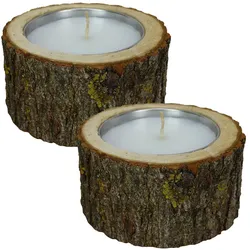 Natura Punto, Windlicht, Windlicht aus Holz, 2er-Set (2x)