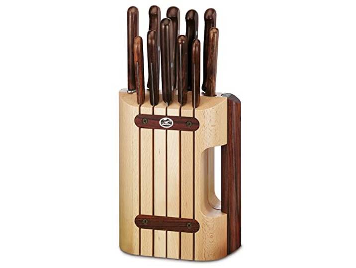 Victorinox Messerblock mit Inhalt, 11-teilig, Inkl. 11 Küchenmesser, Messer-Aufbewahrung, aus Holz, braun