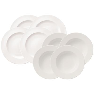 Geschirr-Set VILLEROY & BOCH "Geschirr For Me 8er Set weiß", weiß, 8, Porzellan, Geschirr-Sets, Geschirr-Set, Spülmaschinengeeignet, Mikrowellenfest