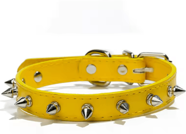 Inspire Picks Leather Spiked Pet Collar Adjustable Studded Neck Strap For Dogs & Cats 9 37x1.5cm