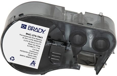 Brady M4C-375-7641 fita termoencolhível preto sobre branco 16,4 mm x 2,13 m