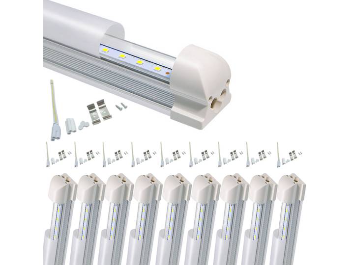 Lot de 10 tubes LED T8 intégrés haute puissance 4FT 120CM 20W 30W 2200LM 3400LM pour éclairage intérieur de maison, entrepôt et usine