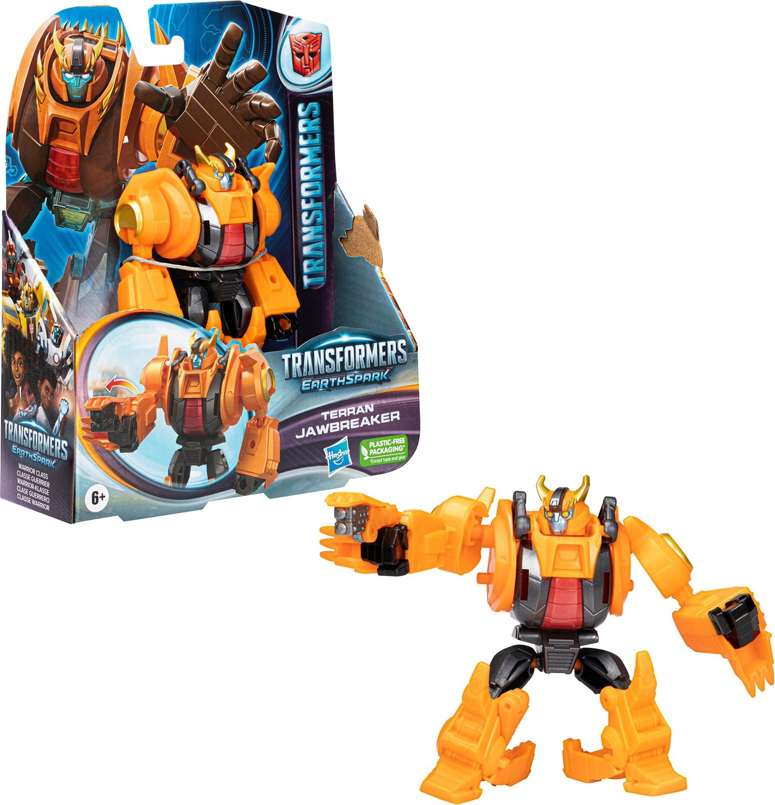 Hasbro Transformers EarthSpark Jawbreaker, zwart en oranje, 65 gram