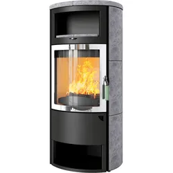Kaminofen HARK 77 GT FlameKat 7 kW - Naturstein - Korpus: graphit/verchromt