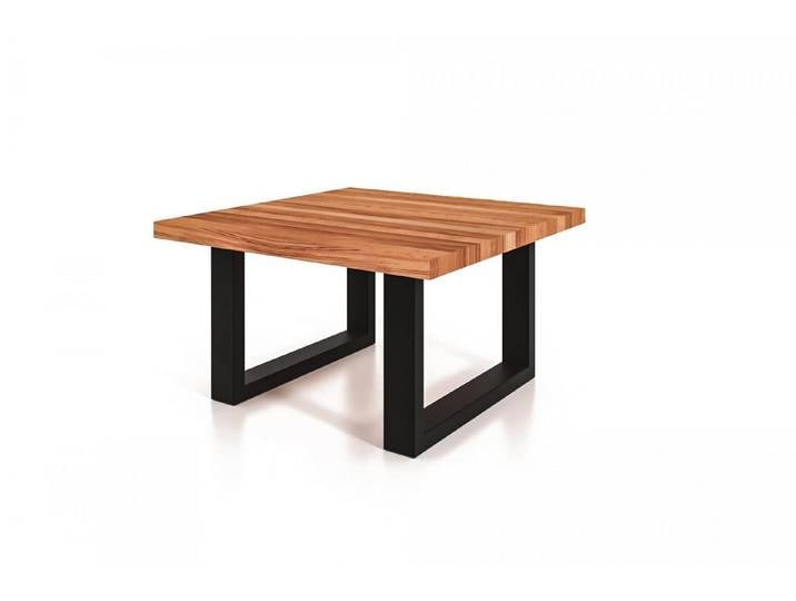Natur24 Couchtisch Couchtisch Leeds Kernbuche 80x80x45 mit gestell Schwarz