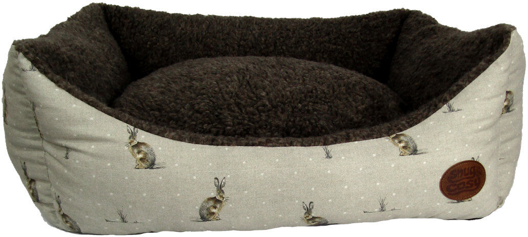 Archie & Oscar Benson Suede and Denim Pet Bed 69cm W x 55cm D x 27cm H