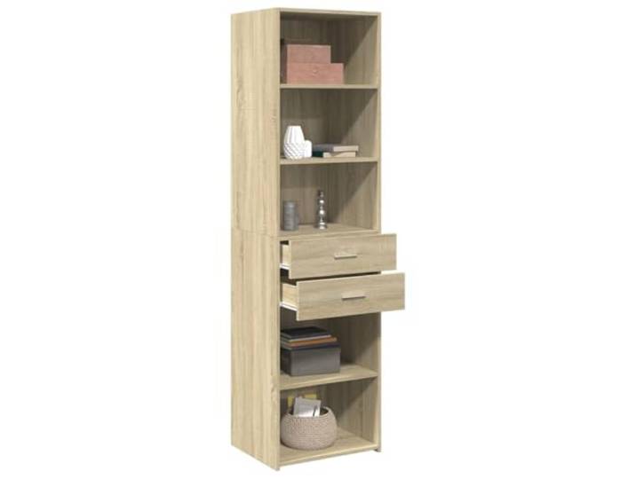 KTHLBRH Sideboard Eiche Sonoma 50 x 42,5 x 185 cm aus mehrschichtigem Holz Praktisch und dekorativ, großer Stauraum, pflegeleicht, minimalistisches Design