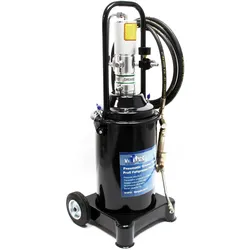 Wiltec, Kartuschenpistole + Fettpresse, Profi Fettpresse 12Liter Druckluft pneumatisch fahrbar Abschmierpresse Schmieren (Fettpresse)