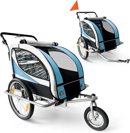 Fahrradanhänger für Kinder - Doppelanhänger - Sichere Beförderung - 360-Grad-Schwenkrad - 133 x 88 x 108 cm
