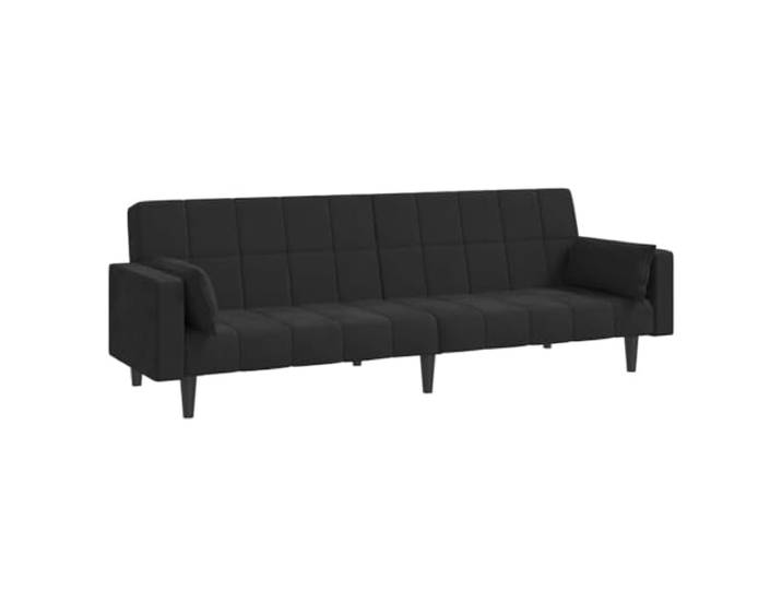 GHVBNMF Schlafsofa 2-Sitzer mit 2 Kissen Klappbar Samt Schwarz Flexibles Couches-Bett aus weichem Samt mit Holzgestell für Wohnzimmer, Studio und Gästezimmer inklusive 2 Kissen.