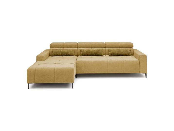 Trendstore Hilaria Ecksofa inkl. Kopfteilverstellung und Sitztiefenverstellung - Flow senfgelb - links Großzügiges Sofa in modernem Design, bequem gepolstert, mit komfortablen Funktionen automatische Sitztiefenverstellung, manuelle Kopfteilverstellung Modern