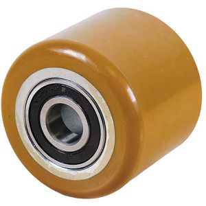 CASCOO Hubwagen-Rolle bis 380 kg, Polyurethan, Gabelrolle, Achse 17 mm, mit Kugellager, (Ø/B) 70 x 60 mm