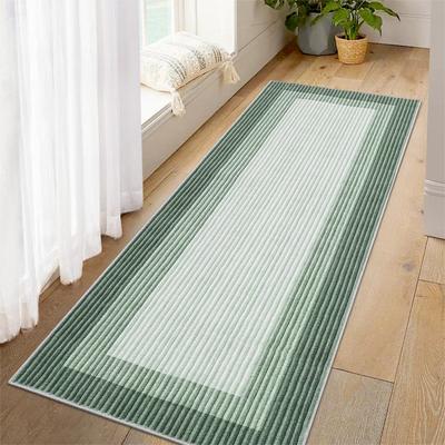 Garvee Ribbed Pattern Modern Washable Stripes Area Rug