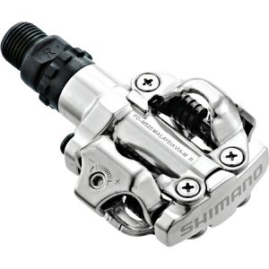Shimano Fahrradpedale PD-M520, 9/16 Zoll, für Mountainbike, Klickpedale, rutschfest, aus Aluminium & Stahl, silber