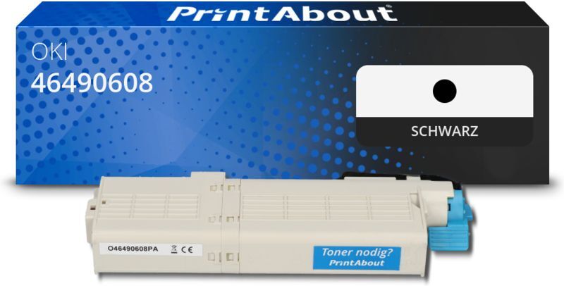 PrintAbout Toner kompatibel mit OKI 46490608 - Schwarz